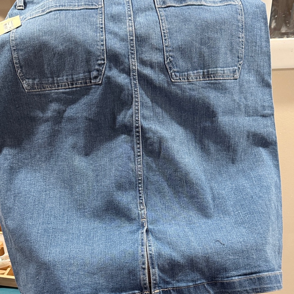 St. John's Bay Blue Denim Midi Skirt